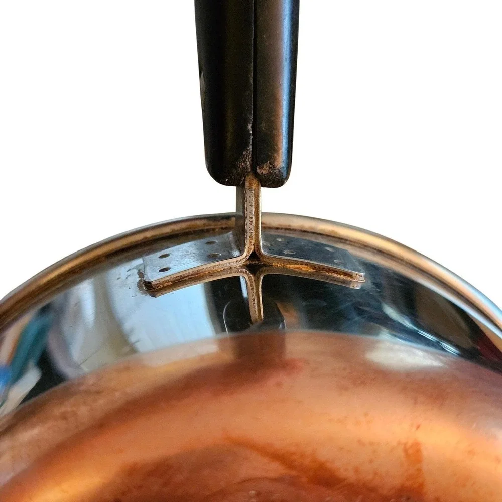 Pre-1968 Revere Ware 1 Qt Saucepan Copper Clad Bottom Stainless Steel Lid